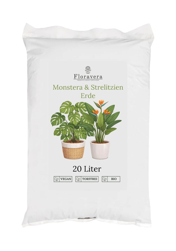 Floravera Monstera Strelitzienerde Bio Vegan Torffrei 20L