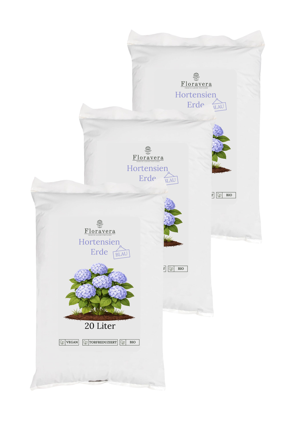 Floravera Hortensienerde Blau, Bio Vegan Torffreduziert 20L