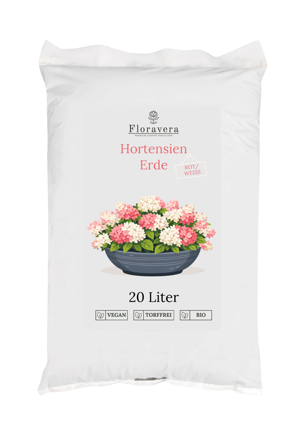 Floravera Hortensienerde Rot/Weiß Bio Vegan Torffrei 20L