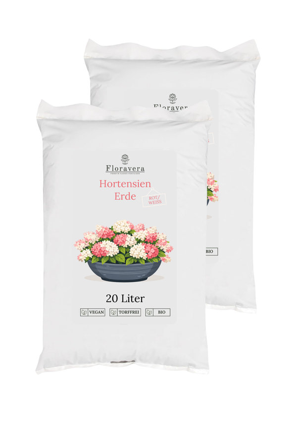 Floravera Hortensienerde Rot/Weiß Bio Vegan Torffrei 20L